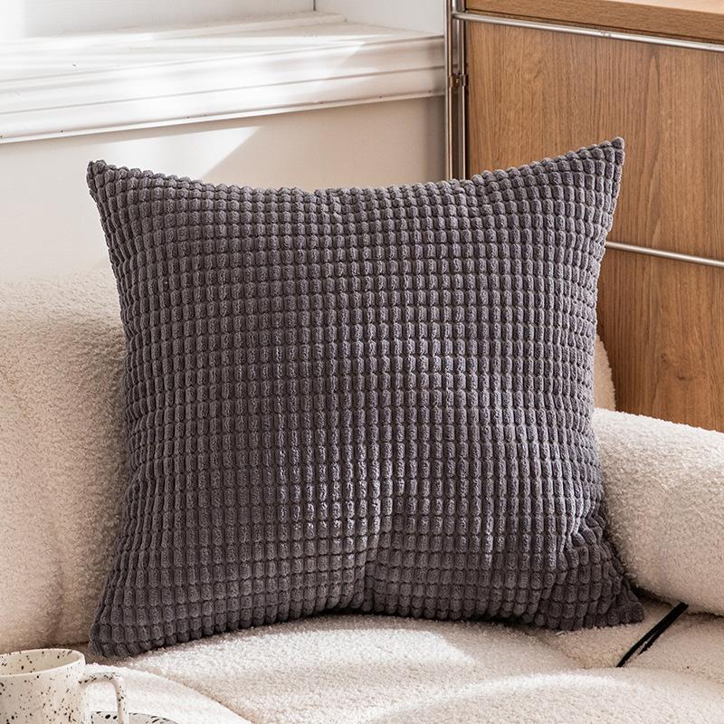 

Однотонная наволочка для дивана с застежкой-молнией 16X16 дюймов, толстая решетка, простая наволочка в скандинавском стиле, наволочка для подушки 45*45