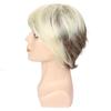 Men's Fashion Natural Fluffy Wig, Golden-Brown Side-Part Short Straight High-Temperature Fiber Hairpiece