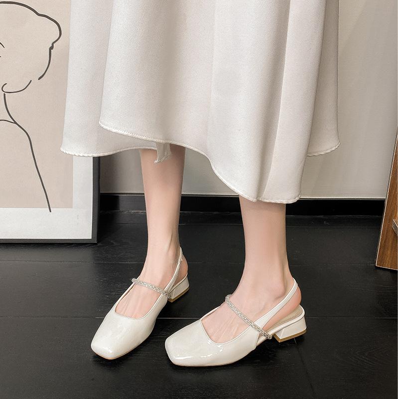 Yuexinwang Genuine Leather Flat for Huizhou Women's Shoes Grape Mother with the Same Slippers, Wearing Silver New Bag Head and Empty Sandals