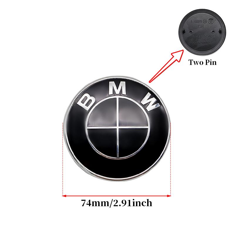 

Complete Replacement Blackout Logo Set for BMW 56mm 68mm 82mm 74mm Hood Trunk Wheel Steering Badge Interchangeable Clips Base