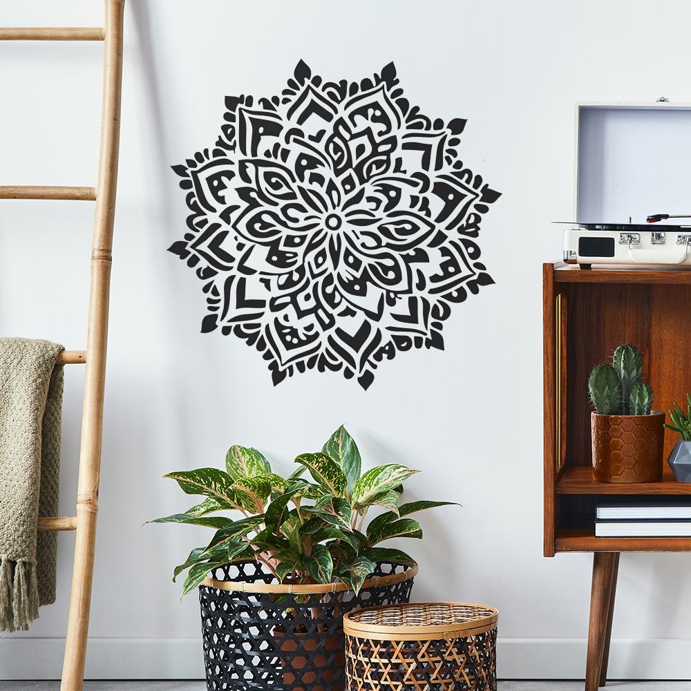 Minimalist Mandala Wall Sticker Self-Adhesive Removable for Bedroom Living Room Entryway Background Home Decor