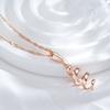 New  Rose Gold Color Geometry Rotate Pendant Necklace For Women Natural Zircon Accessories Bridal Trend Daily Jewelry