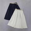 Johnature Spring Autumn Innovative Versatile Solid Color Skirt Casual Literary A-line Women Skirts