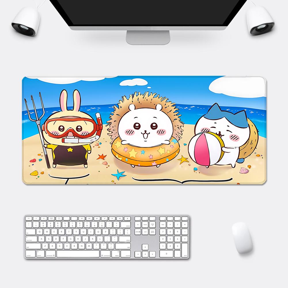 Cute Anime Chiikawas Mousepad HD Printing Computer Gamers Locking Edge Nonslip Mouse Pad XXLxcm Keyboard PC Desk Pad