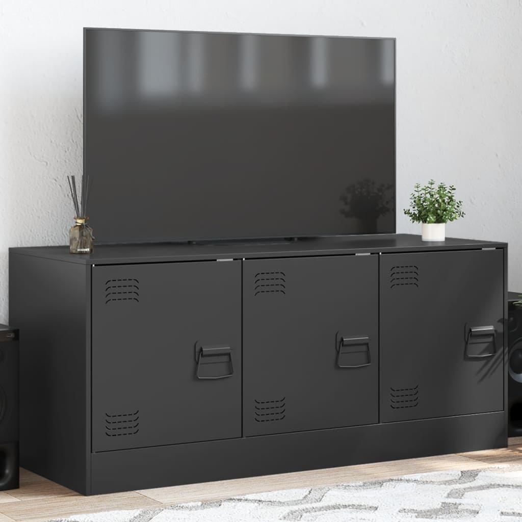 TV Cabinet Black 99 X 39 X 44 Cm Steel