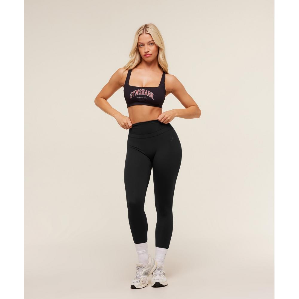 Gymshark Collegiate Sports Bra Black B4b6w Bb2j