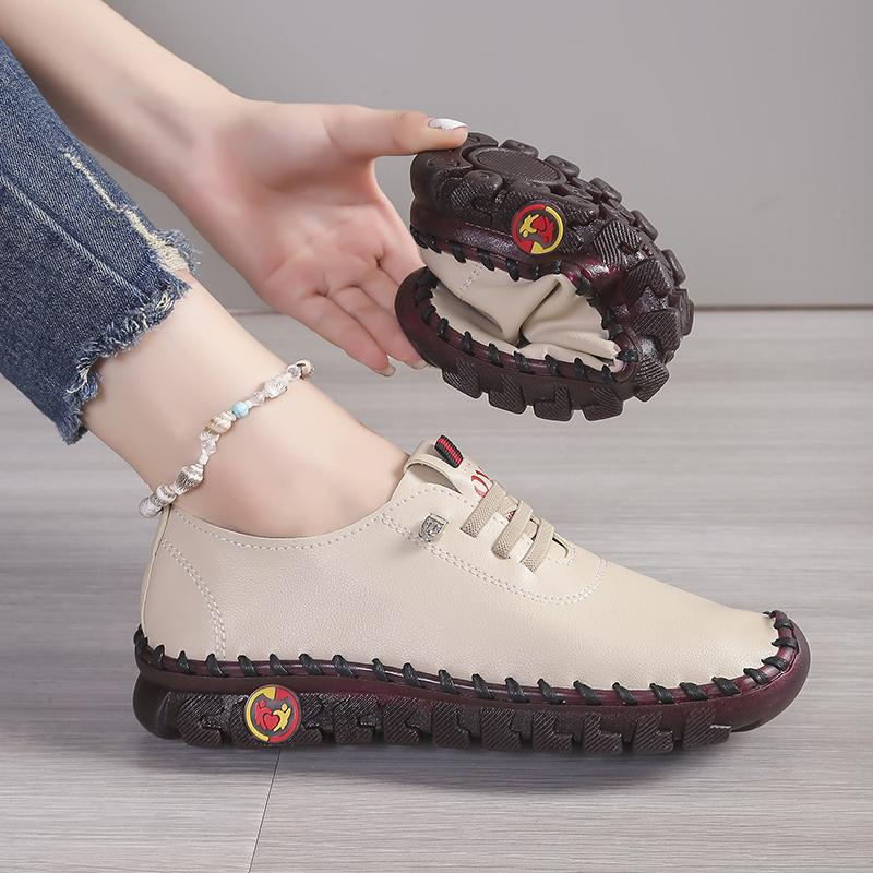 Zapatillas de Moda para Mujer Primavera Verano Nuevas Zapatillas Romanas de Suela Blanda Transpirables para Mujer Costuras Retro Suela de Magdalenas Tallas Grandes Zapatos para Mujer