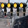 Set of 4 Mini LED Turn Signals for Vehicle Inspection Compliant Yellow 4 Motorcycles, Compact, Bullet-Shaped, Universal, 12V, Waterproof, E-Mark