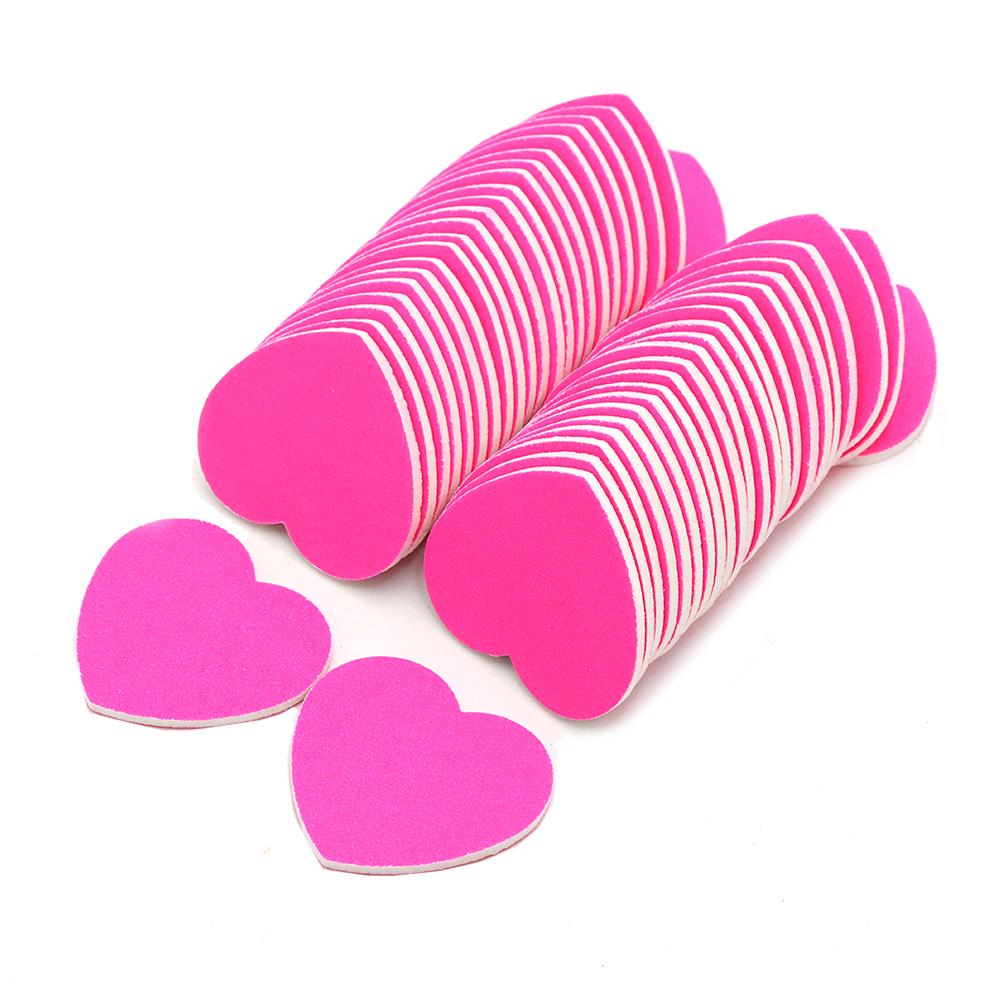 

Пилка-баф для ногтей в форме сердца персикового цвета - Двусторонняя шлифовальная пилка для нейл-арта и маникюра