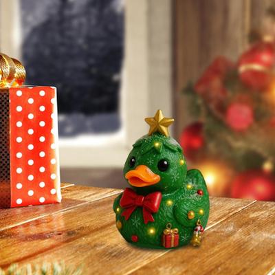 3,15'' Weihnachtsente Harzfigur Dekoration Vielseitiger Schmuck Tier Skulptur für