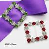New 45X45MM 2Pcs Fashion Square Crystal Rhinestone Buckles Wedding Invitation Card Decoration DIY Hair Accessories