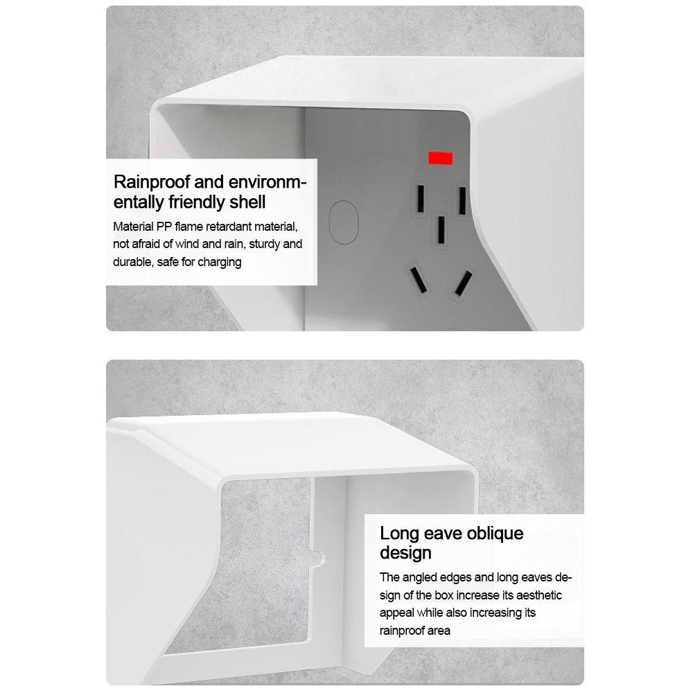 New Plastic Socket Waterproof Box 86 Type White Rainproof Cover Socket Protective Cover Outdoor