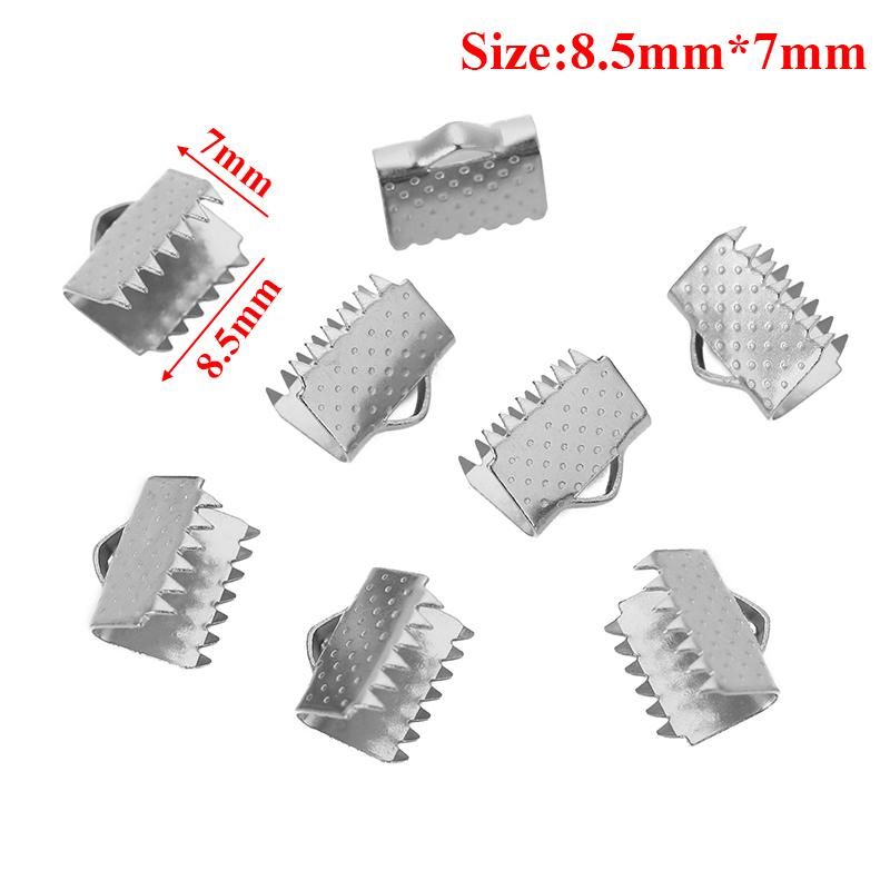 20pcs Crimp Beads Cord End Caps Cove Clasps String Ribbon Leather Clips Foldover Connectors for DIY Jewelry Findings Supplies