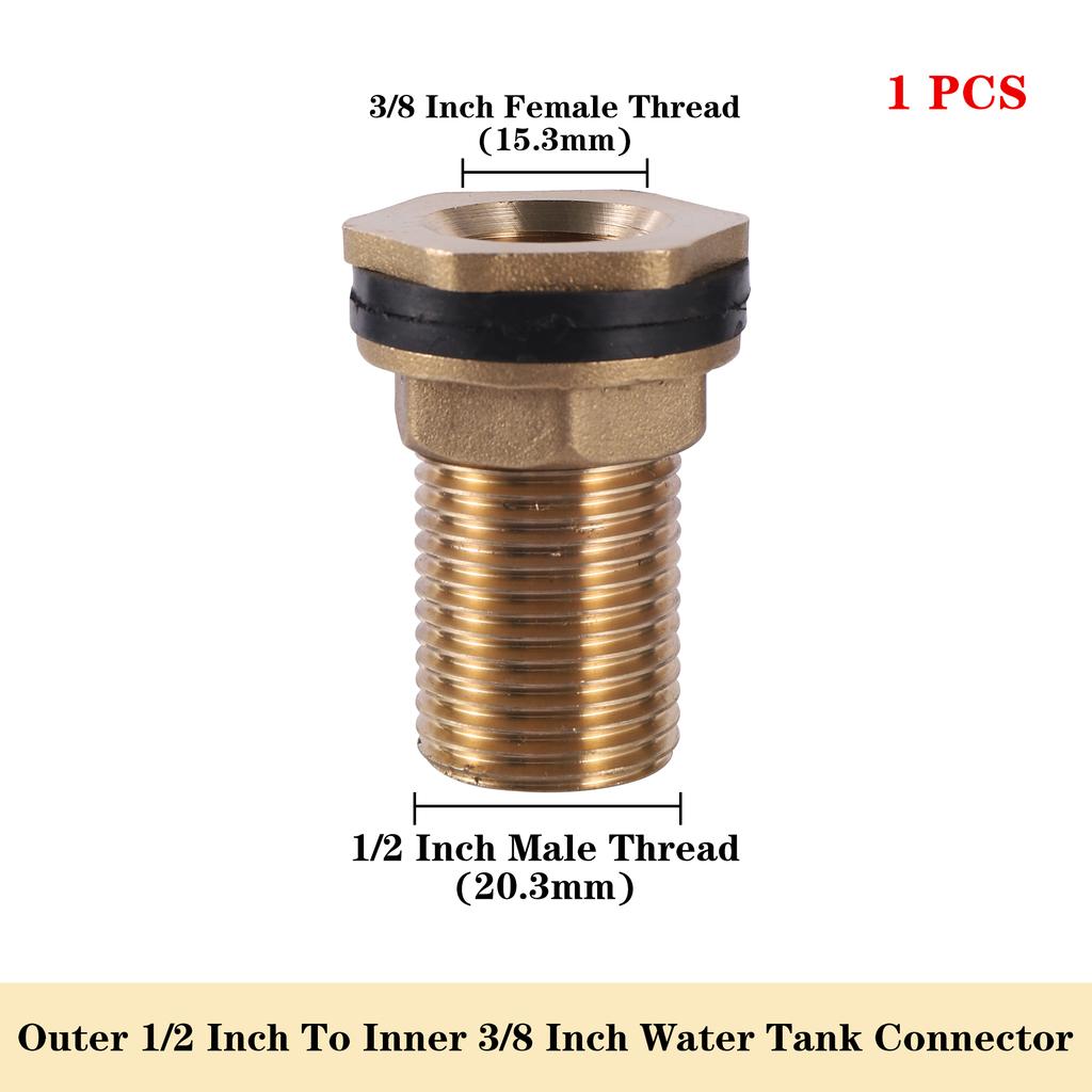 1 Pc 1/2" 3/4" 1" Female Male Thread Through Adapter Copper Extender Connect Repair Durable Hose Coupling Joint Garden Fitting