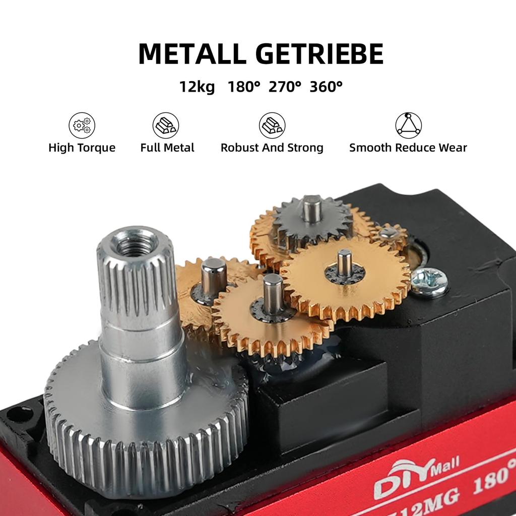 12KG Thin Digital Servo TD-9512MG 4.8v-7.4v Steering Gear 180 Degrees for RC Cars 1:8 1:10 RC Vehicles On-Road Touring Drift Car Models