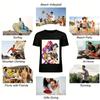 Cool Anime Girl Group Print T-shirt Trendy E-girl Style Loose Top Casual Anime Graphic Tee Pure Cotton T-shirt