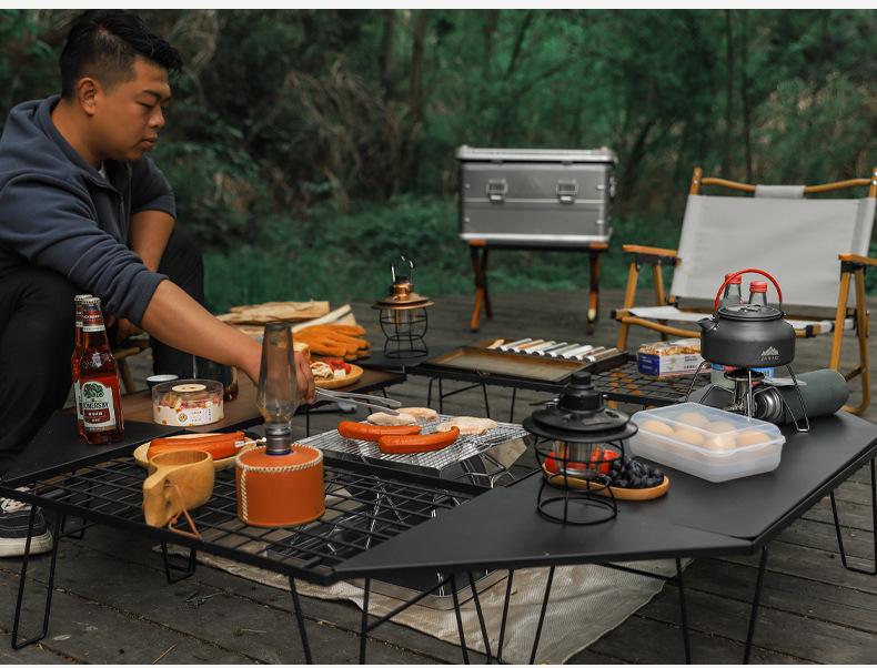 Portable Outdoor Stainless Steel BBQ Charcoal Grill for 2-5 People, Folding Grill Rack