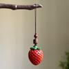 Strawberry Wooden Pendant Phone Chain Mangosteen Car Keyring Cute Sandalwood Keychain  Men