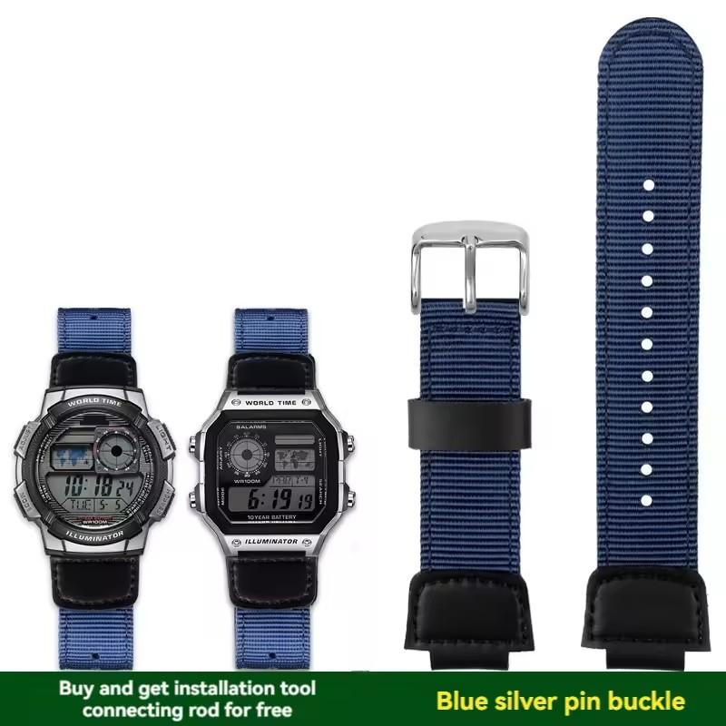 AE1200 Nylonarmband Für CASIO AE-1200 AE-1300 W-216H A158 W-219 Outdoor Sportuhrarmband modifiziert Herren Armband Handgelenkband 18mm