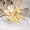 Mesh Fabric Artificial Christmas Flowers DIY Christmas Tree Hanging Pendant Simulation Flower Arrangement Party Decoration