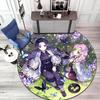 Classic Japanese-style Cartoon Demon Slayer Round Rug, Home Soft Decorative Anti-slip Yoga Mat and Chair Mat, Outdoor Floor Mat Carpet K10