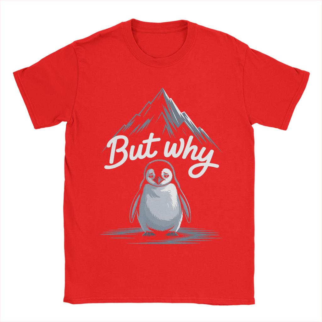 Trendy Nihilist Penguin ButWhy Mountain LonelyPenguin Cotton T Shirt For Couple Summer Vintage T Shirts Breathable Tees