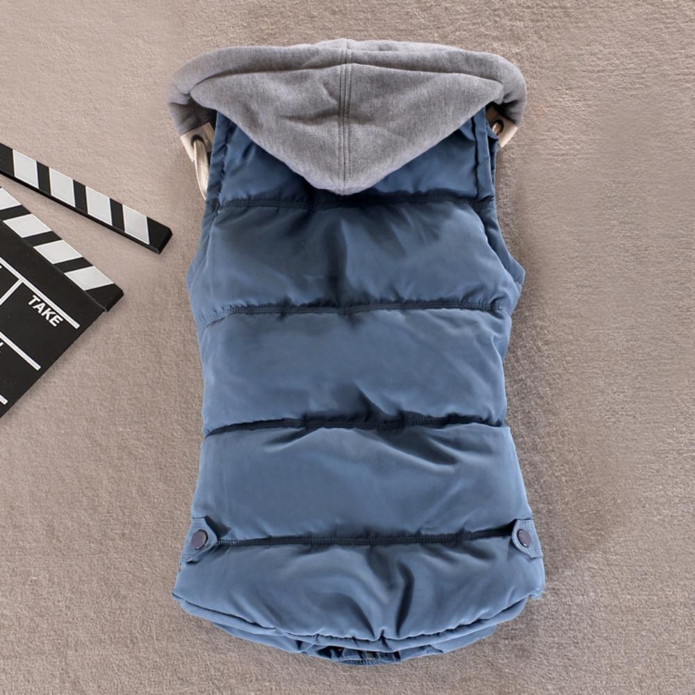 Autumn and Winter Cotton Vest Women's Vest Hooded Short Warm Vest