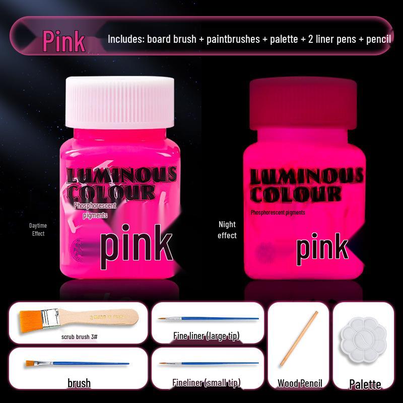 Glow-in-the-Dark Fluorescent Pigment Set for Kids - Perfect for DIY Clothes, Shoes, Plaster Dolls, and Hand-Painted Crafts!