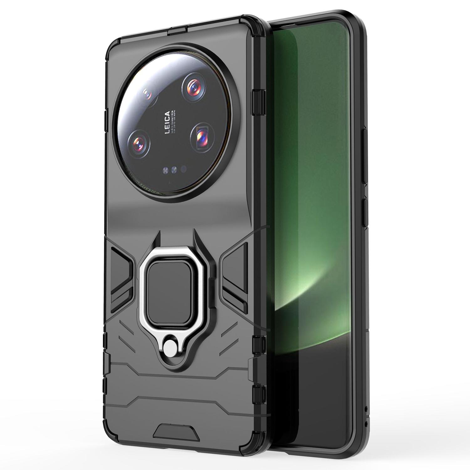 

For Xiaomi 13 Ultra Kickstand Anti-drop Phone Case Soft TPU Hard PC Phone Cover Black