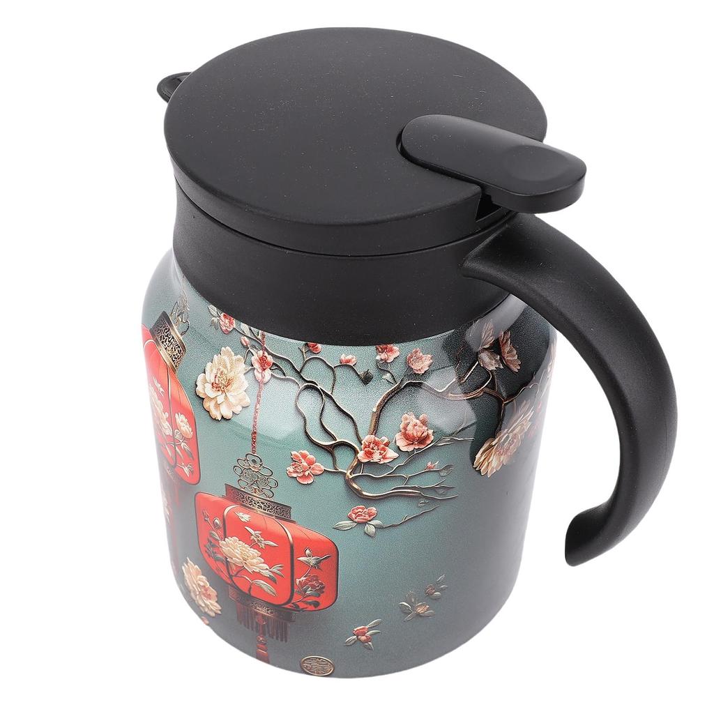 Vintage Teekanne 1000ml 316 Edelstahl Thermokanne für heißen Kaffee Isolierte Teekanne mit Deckel für Zuhause