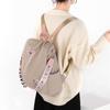 Floral Embroidered Double Backpack Large Capacity Women's Bag Oxford Fabric Blue Black Khaki