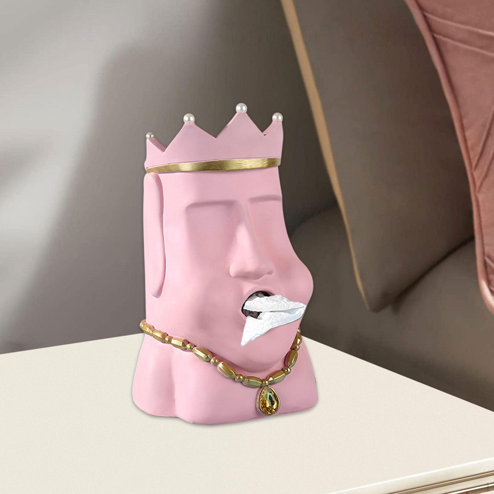 

Держатель для коробки с салфетками, фигурка в форме короны, чехол для хранения туалетной бумаги на столе розовый