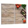 Glas-Kochfeld-Schutzplatte 2x30x52 Holz