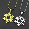 Charm Snowflake Fashion Necklace For Women Men Stainless Steel Silver Color Geometric Symmetry Math Art Chain Jewelry Gifts
