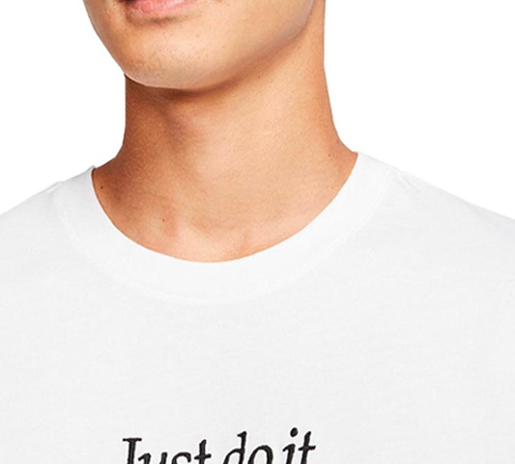 Nike Sportswear JDI T Shirts Men's White Crew Neck Moderate Straight Fit CD9633-100