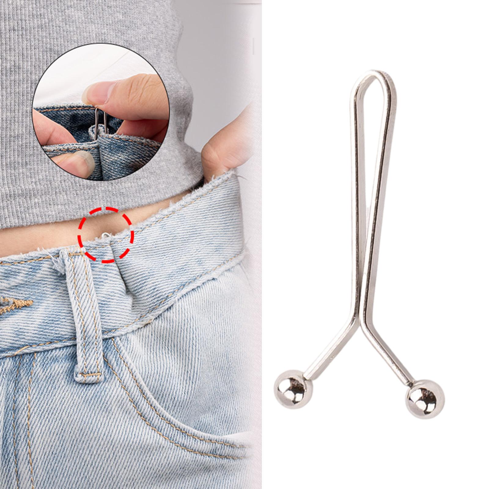 

Waist Tightener Pants Waist Buttons Alloy Tighten Waist for Skirt Pants Jeans Adjustable Waist Clip Clothing Accessories рожевий колір золота