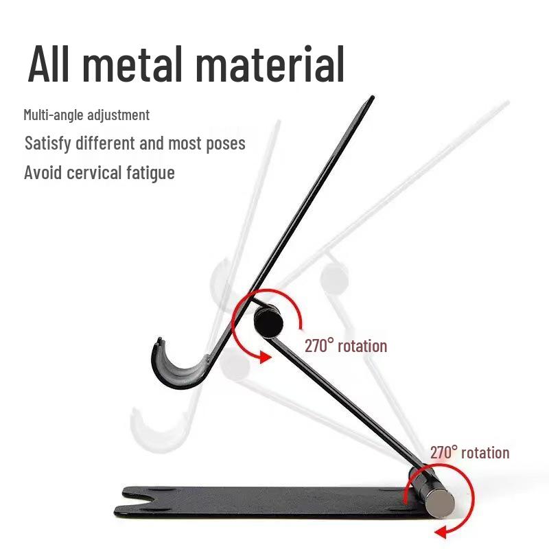 All-Metal 360° Rotating Folding Phone & Tablet Stand for Desktop