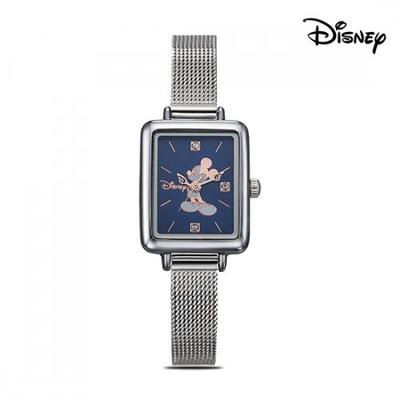 Disney Mickey Mouse Shining Silver Blue Mother-of-pearl Dial Mesh Band D11019MBL