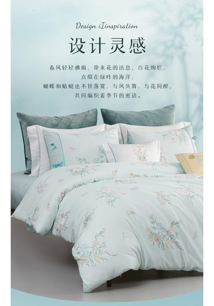 Cotton Printed Spring and Summer Countryside Style Pure Cotton Flower Three or Four Piece Set Bedding