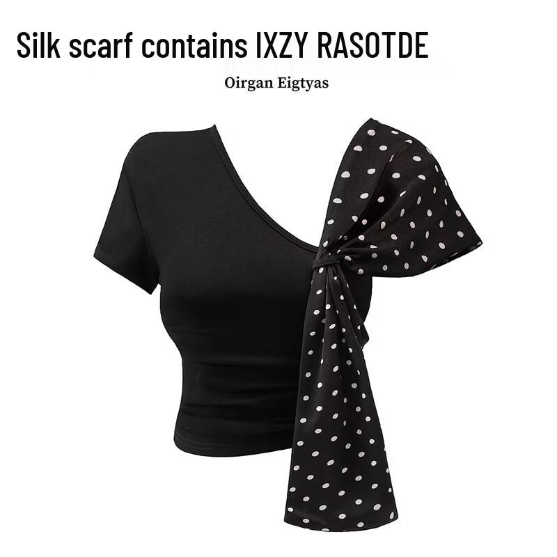 Women s Polka Dot Slim Fit Pullover T-Shirt M