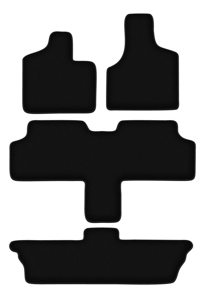 PODSTAWOWE czarne welurowe dywaniki podłogowe dla: Chrysler Grand Voyager III 7-miejscowy (2001-2007)
