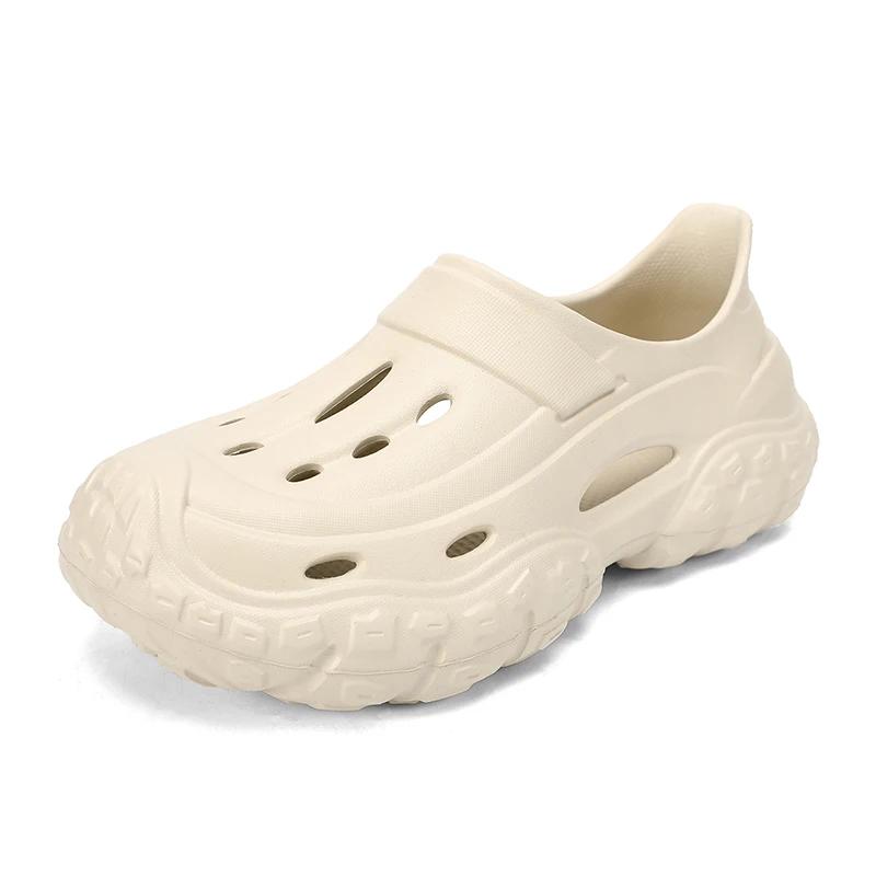 Fashion Summer Men's Leisure Breathable Garden Shoes Outdoor Beach Baotou Cool Drag Hole Shoes Quick Drying Closed Toe Slippers Hole Sli