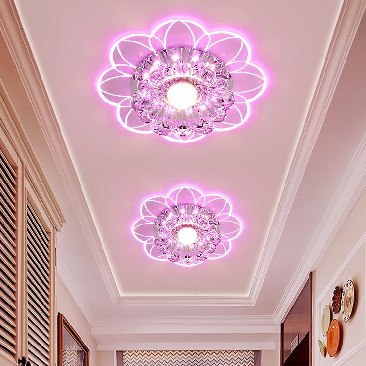 5W Modern Crystal Petals LED Ceiling Light Aisle Hallway Corridor Stairway Kitchen Coffee Bar Indoor Lamp