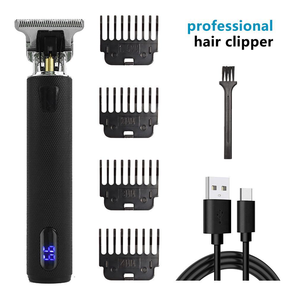Rechargeable Metal Hair Clipper: Oil Head, Carving, Bald, and Cross-Border Electric Razor.