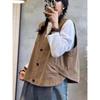 Women's Cotton Linen V-Neck Vest: Loose-Fit, Plus Size, Versatile Casual Layered Tank for Summer & Autumn