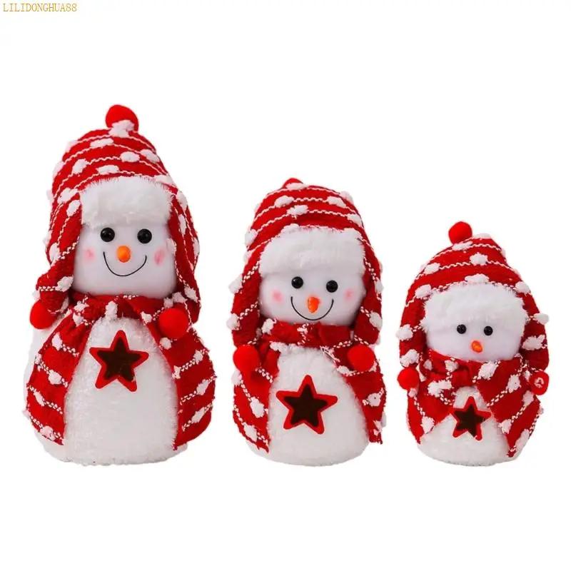 K1AE Christmas Snowman Decorations Plush Snowman Ornaments for Garden Outdoor Party