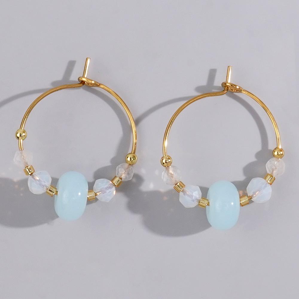 High-End Aventurine Abacus Bead Earrings for Women