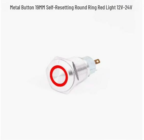 19mm Dustproof Metal Button Switch with Light, Self-Reset, Self-Lock, Small Round Momentary Start Power Button