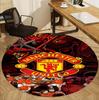 Manchester United F.C Pattern Round Rug, Indoor/Outdoor Mat, for Picnic, Gameroom, Bedroom, Office, Living Room, Home Decor Carpet, Birthday Gift