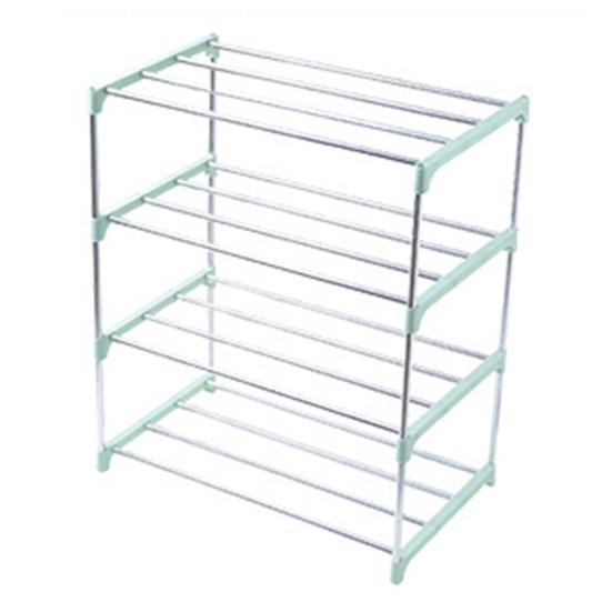 3/4 Layers Stainless Steel Shoe Rack Storage Cabinet Shelf Holder Home Organizer